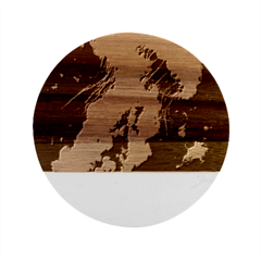 Cosmic Jellyfish Artwork Marble Wood Coaster (round) by ExtraGoodSauce