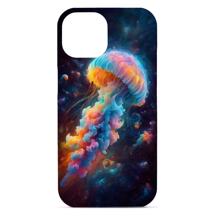 Cosmic Jellyfish Artwork iPhone 15 Black UV Print PC Hardshell Case