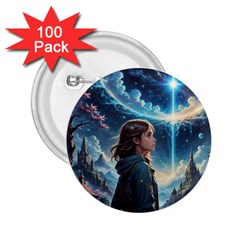 Enchanting Fantasy Night Sky Scene 2 25  Buttons (100 Pack) 