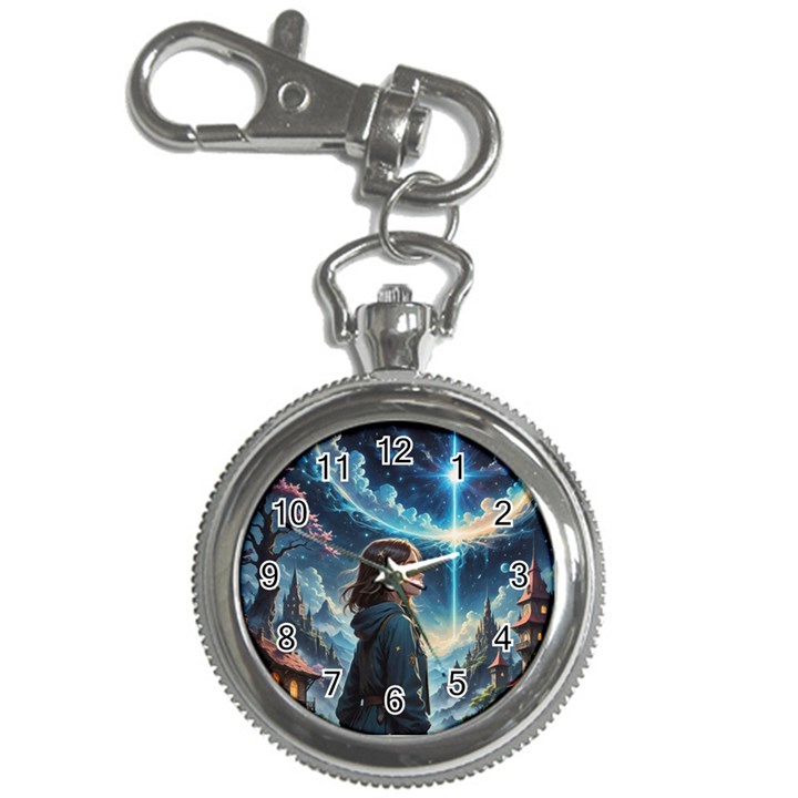 Enchanting Fantasy Night Sky Scene Key Chain Watches