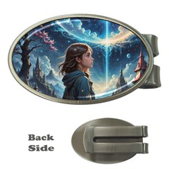 Enchanting Fantasy Night Sky Scene Money Clips (oval)  by ExtraGoodSauce