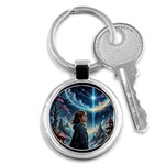 Enchanting Fantasy Night Sky Scene Key Chain (Round) Front