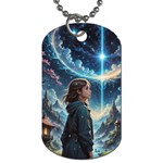 Enchanting Fantasy Night Sky Scene Dog Tag (One Side) Front