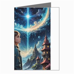 Enchanting Fantasy Night Sky Scene Greeting Card by ExtraGoodSauce