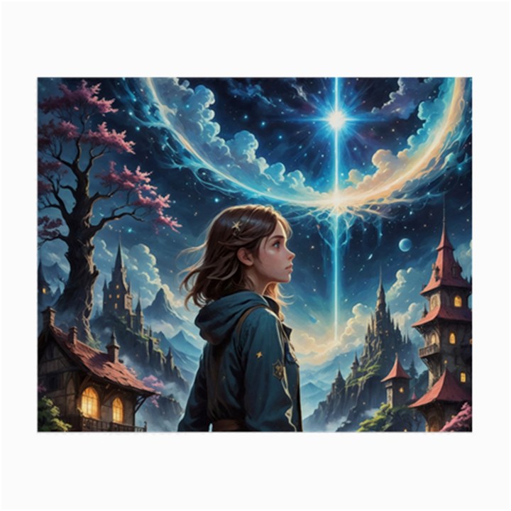 Enchanting Fantasy Night Sky Scene Small Glasses Cloth