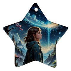 Enchanting Fantasy Night Sky Scene Star Ornament (two Sides)