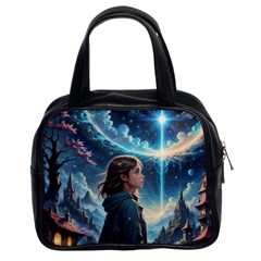 Enchanting Fantasy Night Sky Scene Classic Handbag (two Sides)