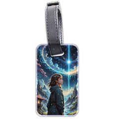 Enchanting Fantasy Night Sky Scene Luggage Tag (two Sides)