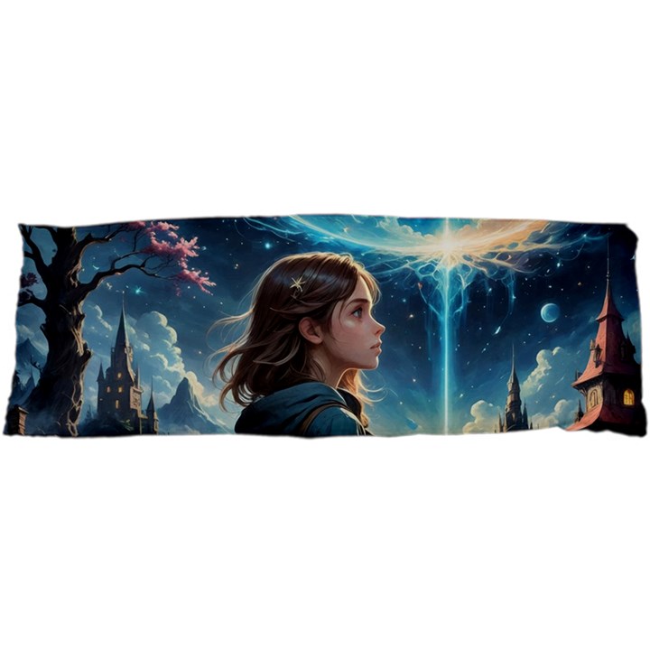 Enchanting Fantasy Night Sky Scene 17 x47  Body Pillow Case Dakimakura (Two Sides)