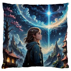 Enchanting Fantasy Night Sky Scene Large Cushion Case (one Side) by ExtraGoodSauce