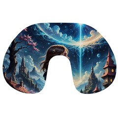 Enchanting Fantasy Night Sky Scene Travel Neck Pillow