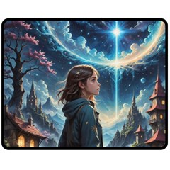 Enchanting Fantasy Night Sky Scene Two Sides Fleece Blanket (medium) by ExtraGoodSauce