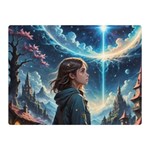 Enchanting Fantasy Night Sky Scene Two Sides Premium Plush Fleece Blanket (Mini) 35 x27  Blanket Front