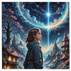 Enchanting Fantasy Night Sky Scene Wooden Puzzle Square by ExtraGoodSauce