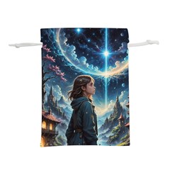 Enchanting Fantasy Night Sky Scene Lightweight Drawstring Pouch (m) by ExtraGoodSauce