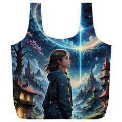 Enchanting Fantasy Night Sky Scene Full Print Recycle Bag (xxl) by ExtraAwesomeSauce