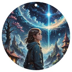 Enchanting Fantasy Night Sky Scene Uv Print Acrylic Ornament Round by ExtraGoodSauce