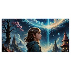 Enchanting Fantasy Night Sky Scene Banner And Sign 8  X 4  by ExtraGoodSauce