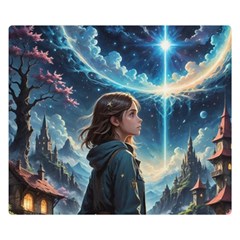 Enchanting Fantasy Night Sky Scene Premium Plush Fleece Blanket (small) by ExtraGoodSauce