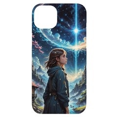 Enchanting Fantasy Night Sky Scene Iphone 14 Plus Black Uv Print Case by ExtraGoodSauce