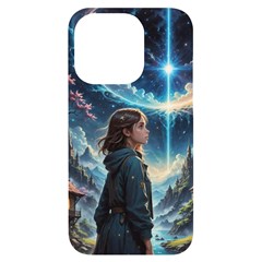 Enchanting Fantasy Night Sky Scene Iphone 14 Pro Black Uv Print Case by ExtraGoodSauce