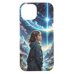 Enchanting Fantasy Night Sky Scene Iphone 15 Black Uv Print Pc Hardshell Case by ExtraGoodSauce