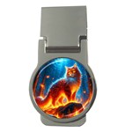 Enchanted Fire Feline Money Clips (Round)  Front