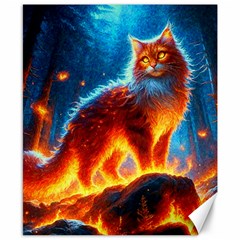 Enchanted Fire Feline Canvas 8  X 10 