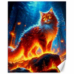 Enchanted Fire Feline Canvas 16  X 20 