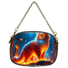 Enchanted Fire Feline Chain Purse (one Side)