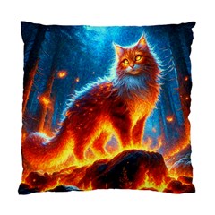 Enchanted Fire Feline Standard Cushion Case (two Sides)