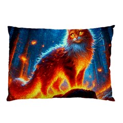 Enchanted Fire Feline Pillow Case