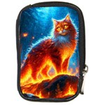 Enchanted Fire Feline Compact Camera Leather Case Front