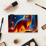 Enchanted Fire Feline Cosmetic Bag (Small) Front