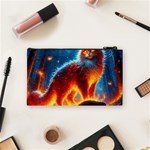 Enchanted Fire Feline Cosmetic Bag (Small) Back