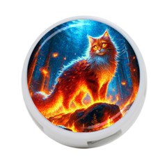 Enchanted Fire Feline 4-port Usb Hub (two Sides)