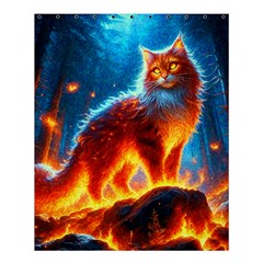 Enchanted Fire Feline Shower Curtain 60  X 72  (medium)  by ExtraGoodSauce