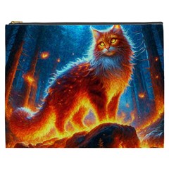 Enchanted Fire Feline Cosmetic Bag (xxxl) by ExtraGoodSauce