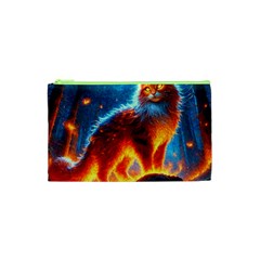 Enchanted Fire Feline Cosmetic Bag (xs) by ExtraGoodSauce