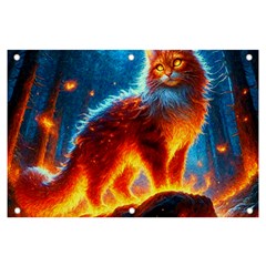 Enchanted Fire Feline Banner And Sign 6  X 4  by ExtraGoodSauce