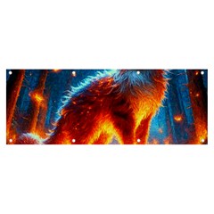 Enchanted Fire Feline Banner And Sign 8  X 3  by ExtraGoodSauce