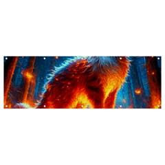 Enchanted Fire Feline Banner And Sign 12  X 4  by ExtraGoodSauce