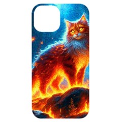 Enchanted Fire Feline Iphone 14 Black Uv Print Case by ExtraGoodSauce