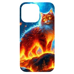 Enchanted Fire Feline Iphone 14 Pro Max Black Uv Print Case