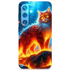 Enchanted Fire Feline Samsung Galaxy S24 6 2 Inch Black Tpu Uv Case by ExtraGoodSauce