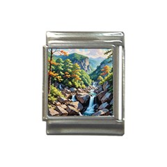 Serene Mountain Waterfall Landscape Italian Charm (13mm)