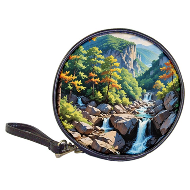 Serene Mountain Waterfall Landscape Classic 20-CD Wallets