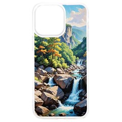 Serene Mountain Waterfall Landscape Iphone 15 Pro Max Tpu Uv Print Case by ExtraGoodSauce