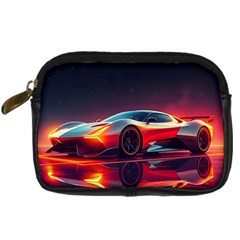 Futuristic Sports Supercar Digital Camera Leather Case by AIDreaming