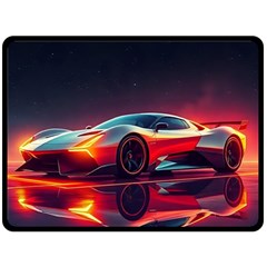 Futuristic Sports Supercar Fleece Blanket (large)